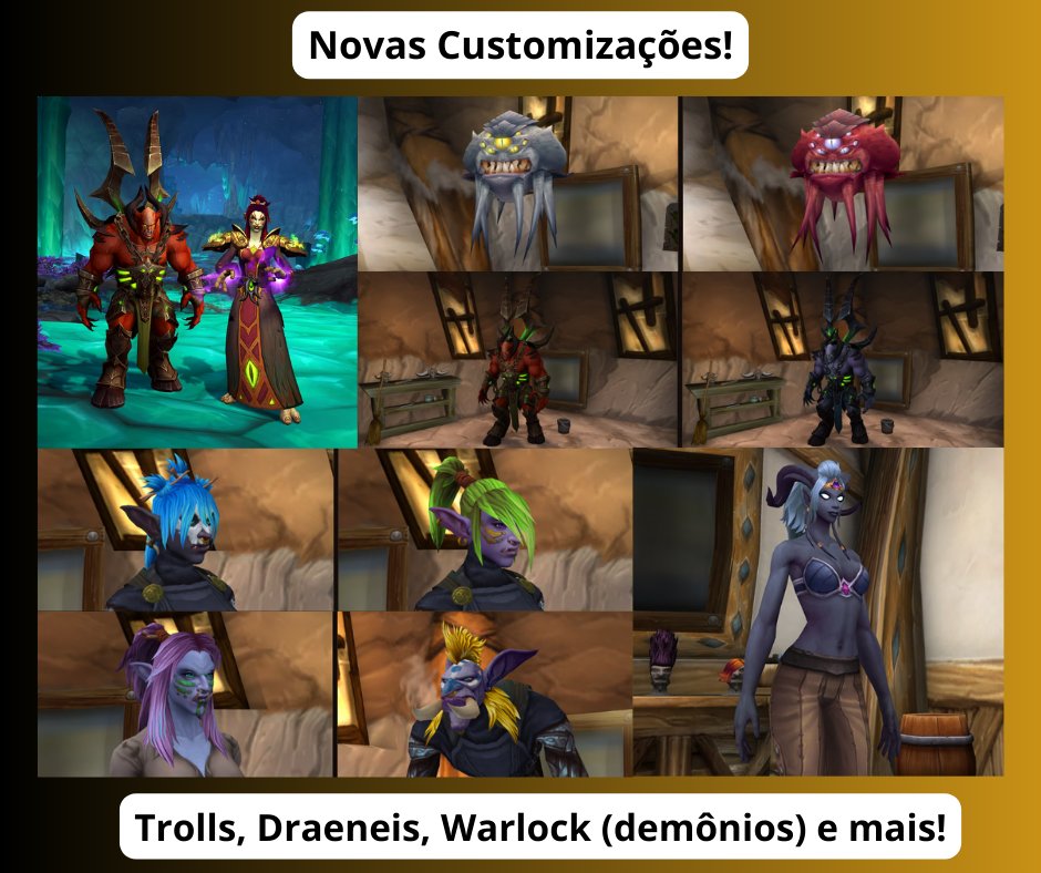Zenyott_'s tweet photo. 🌱 [SEMENTES DA RENOVAÇÃO - Parte 5] 🌱

"Algumas novas personalizações de Trolls, Draeneis e Warlocks (Dêmonios) chegam amanhã junto de novas conquistas de personalização"

#worldofcraft #Dragonflight  #Warcraft https://t.co/5jWiy4yFlm
