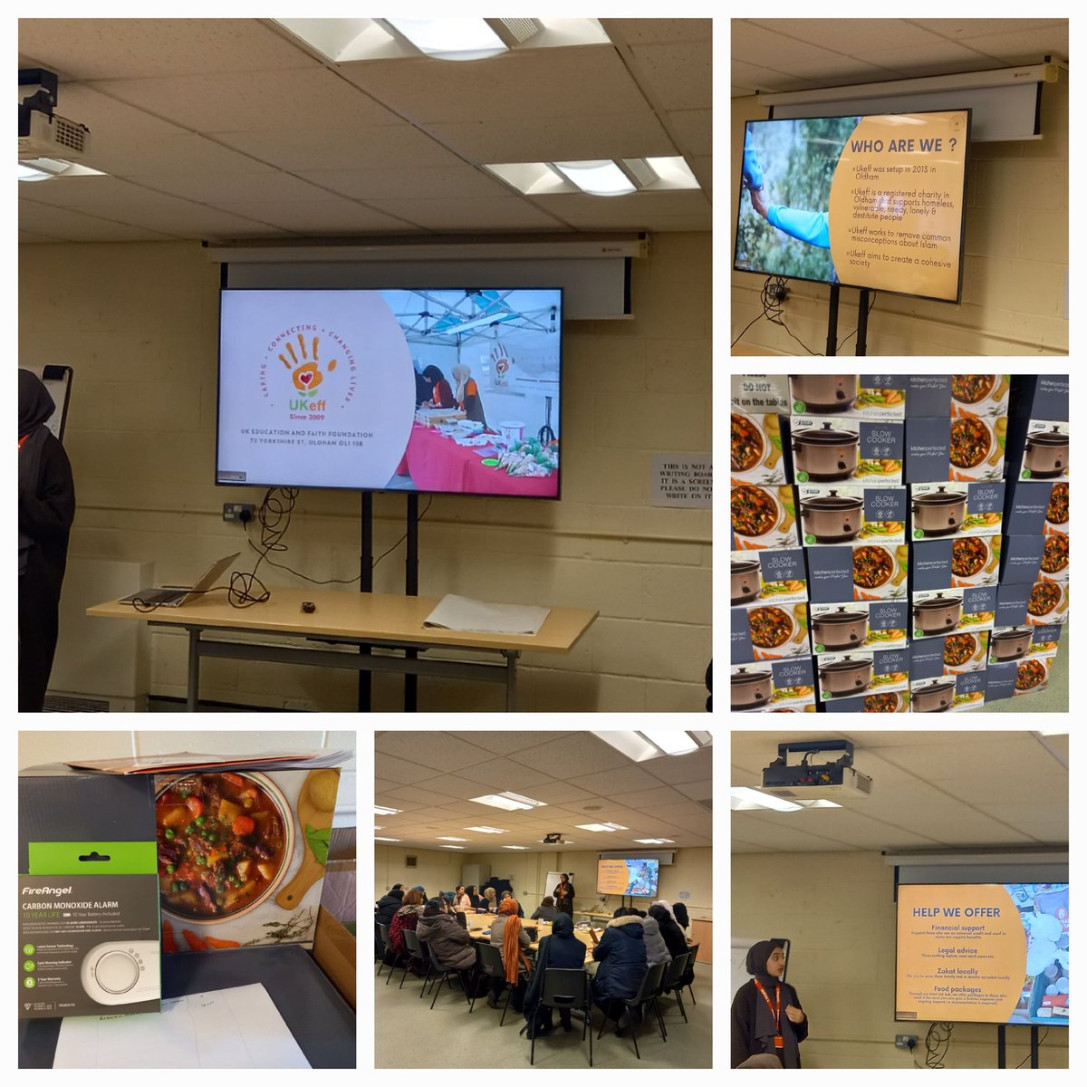 GMSAW2021's tweet photo. A talk on #energyefficiency #costofliving delivered by @Oldham_ukeff, great tips on how to save on #energy and thank you for the #slowcookers and carbon monoxide alarms for our attendees. @BameConnect @OldhamCouncil @TNLUK @WeActTogether @Oldham_Hour https://t.co/U5sW2Xz3Cf