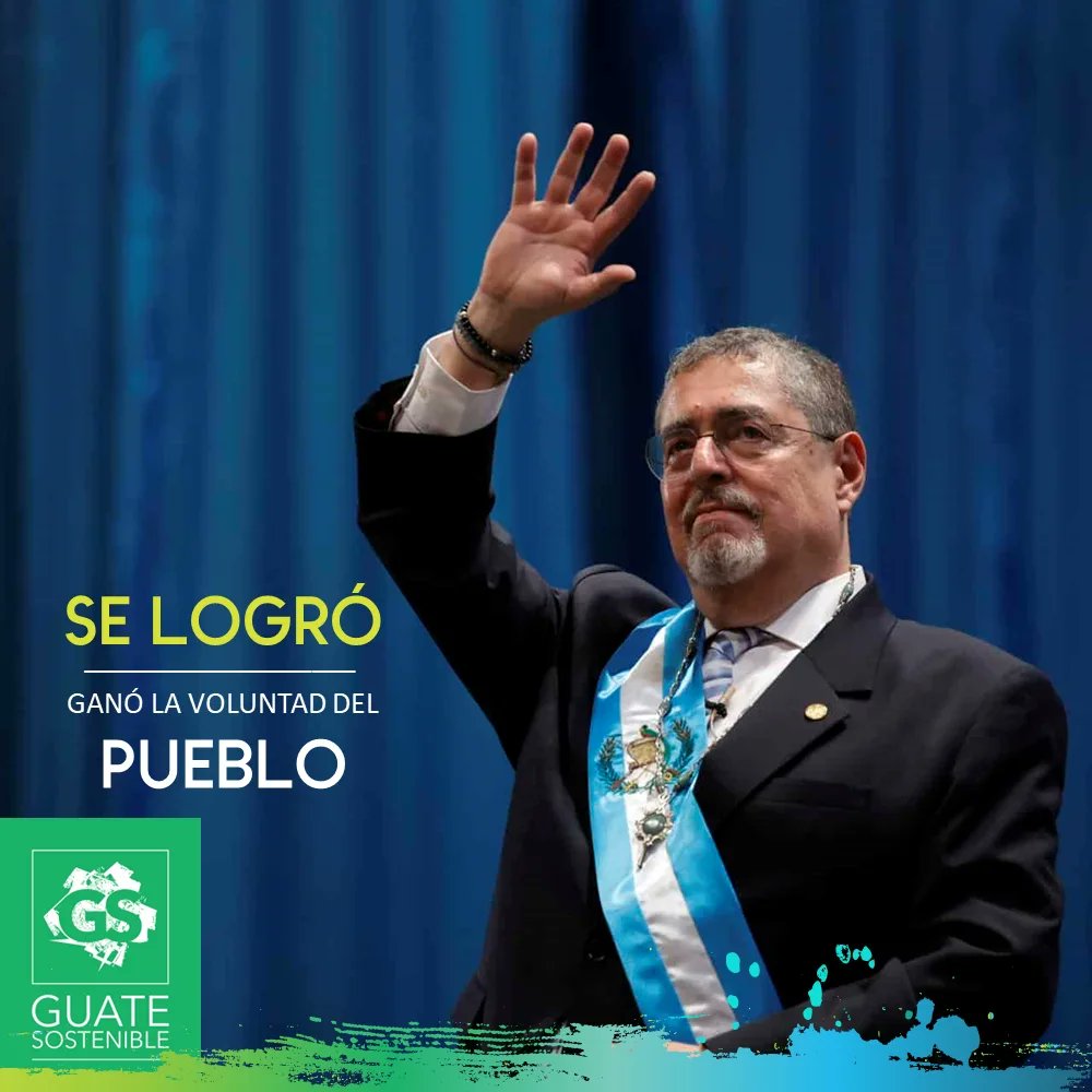 GuaTeSostenible's tweet photo. Nuestro nuevo presidente, Bernardo Arévalo 🌱

No importó el atraso, lo bueno es que prevaleció la decisión del pueblo 🇬🇹 

#GuateSostenible https://t.co/LrpwwrgO5x