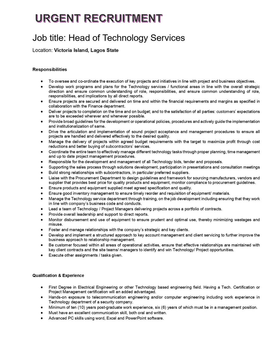 We're hiring. Do you know anyone who is currently looking for a job?

Please circulate | Share | Repost and tell a friend that will tell another friend 

#PavilionTechologyLimited
#Hiring2024
#CAN2023 
#vacancies 
#JobsinNigeria
#urgentrecruitment
#trending2024 
#TrendingNews