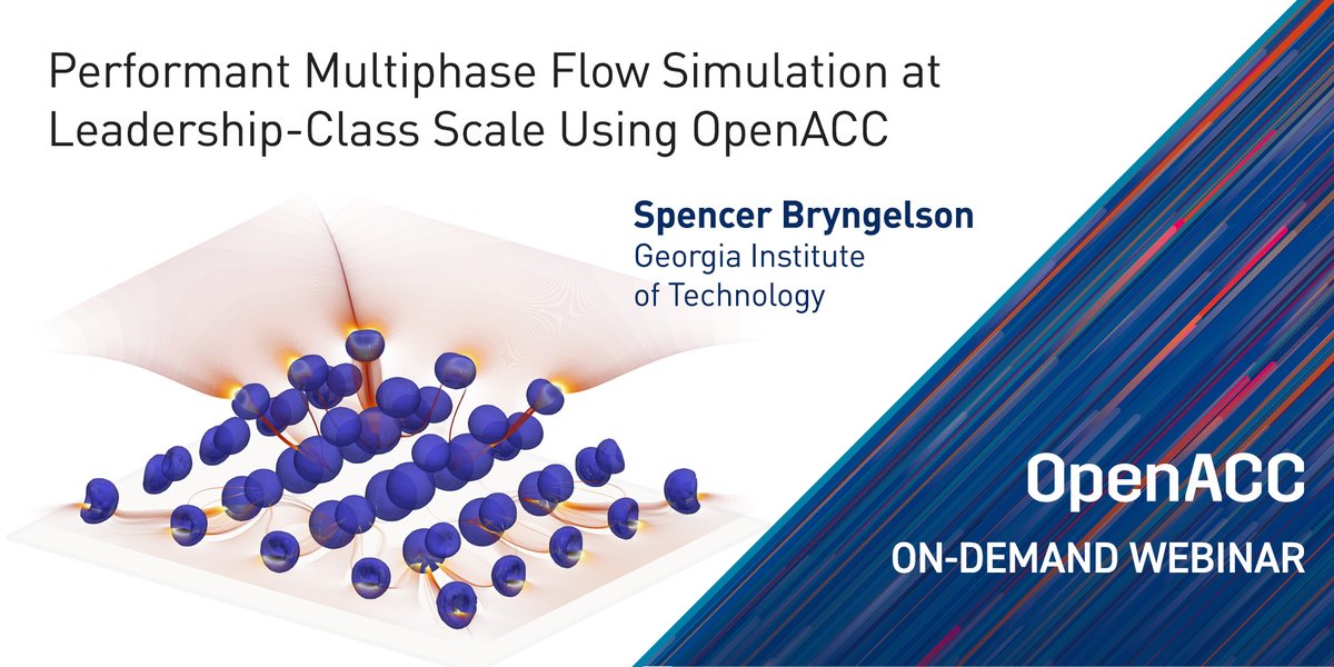 OpenACCorg's tweet photo. Spencer Bryngelson from @GeorgiaTech discusses GPU acceleration of multiphase and compressible flow solvers that obtain significant speedups at scale and enable the efficient use of the latest leadership-class systems. Watch the on-demand webinar: https://t.co/4pipZ9fESk #OpenACC https://t.co/T3il37dEw4