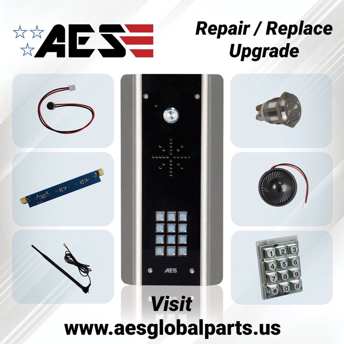 Did you know, you can purchase spare parts &amp; accessories for any AES product online direct via our dedicated parts website?
aesglobalparts.us

#aesglobal #aesparts #intercoms #spareparts #aesusa
