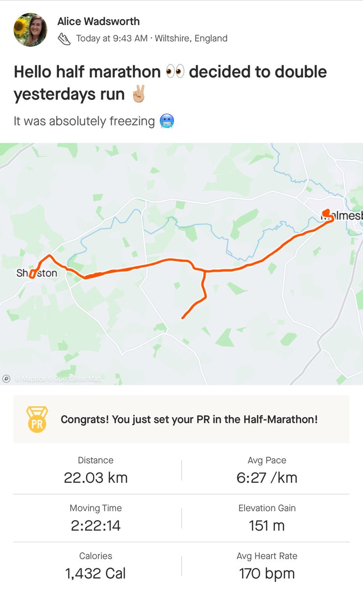 I did it 💁🏼‍♀️ #halfmarathon #22kmrun #mondayrunday
