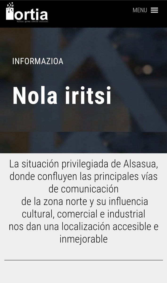 Kaixo <a href="/iortia_/">Iortia Kultur Gunea</a> eta <a href="/AltsasuGeroaBai/">Geroa Bai Altsasu</a>, badakigu ez zaretela euskararen oso aldekoak, baina ongi legoke zuen web orriko euskarazko atala euskaratuko bazenute (eta ez bakarrik izenburuak). Mila esker!