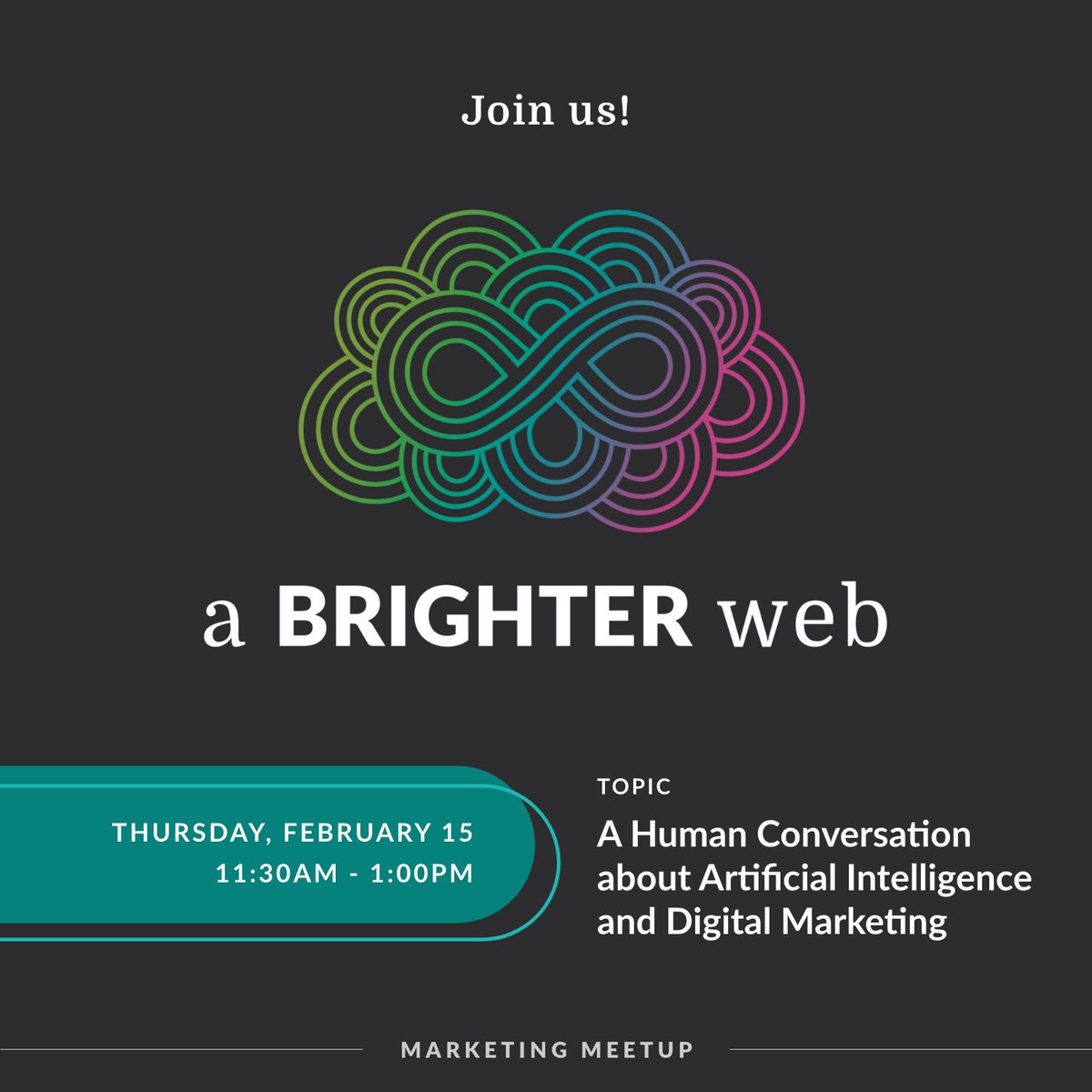 Join us as we hope to have a positive and productive conversation on navigating AI tools and confidently steer your business into the future: gmm.to/48riHDS

#ABrighterWeb #Meetup #DigitalMarketing #Marketing #Marietta #Ai #AiTechnology #ArtificialIntelligence