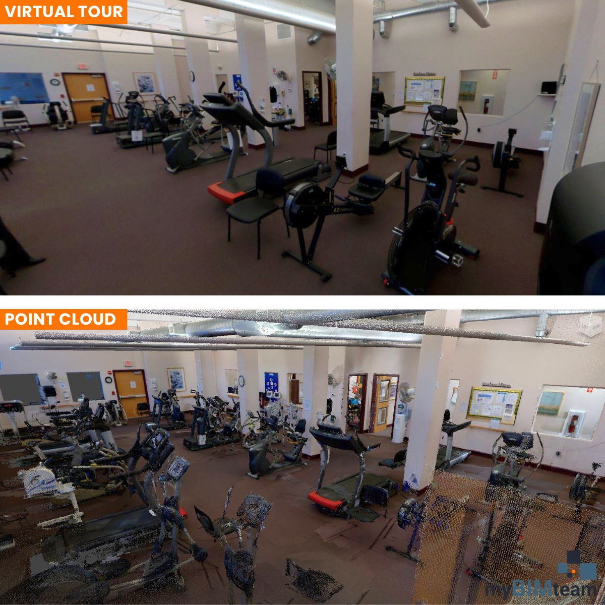 myBIMteam's tweet image. This wellness, nutrition, &amp;amp; rehabilitation facility in Manchester, NH, spans 7,500 SF. We provided the design team with updated #as-built information with the @NavVisOfficial VLX 2 #LaserScanner. The deliverables included a #pointcloud and #virtualtour. #myBIMteam