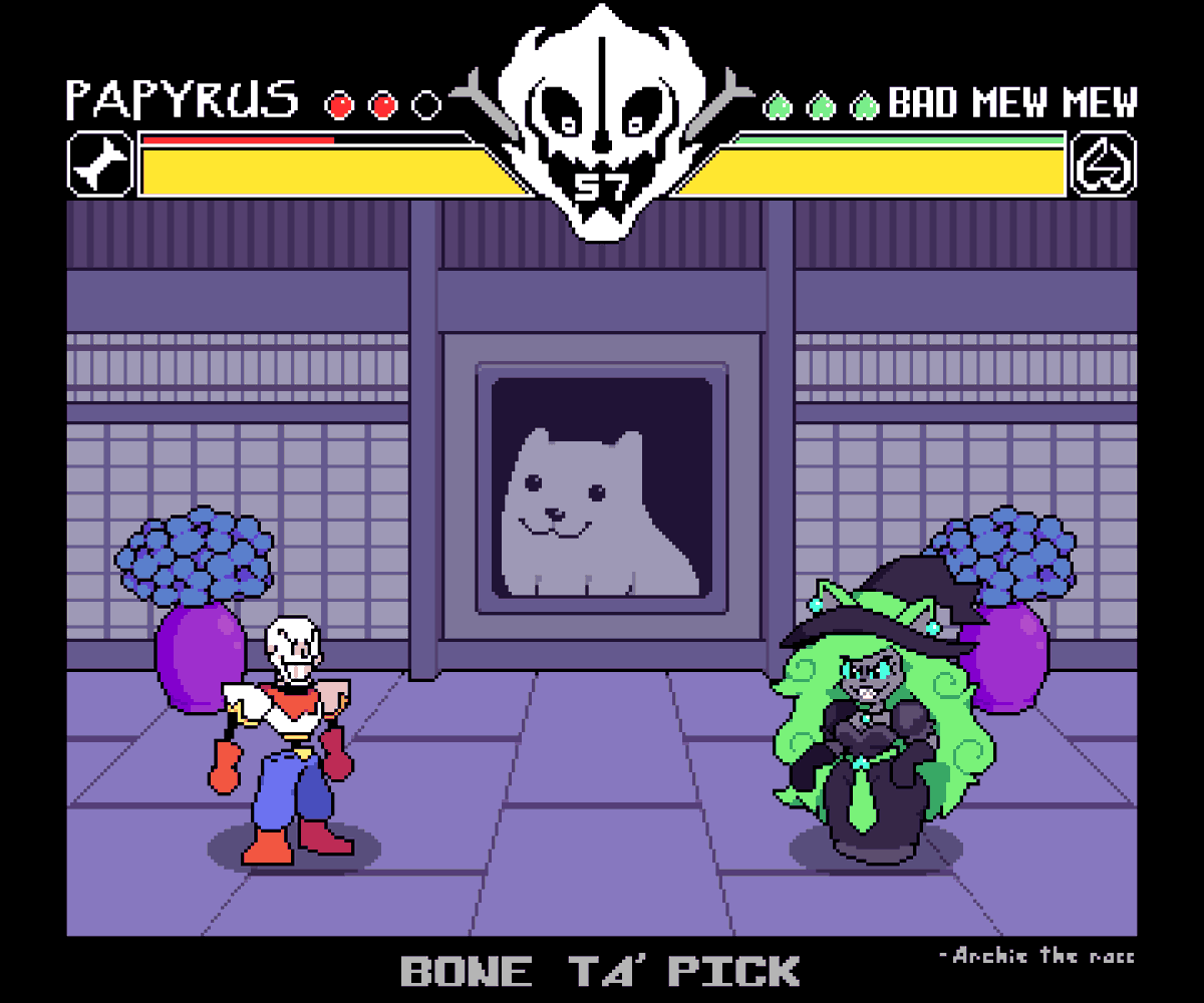ArchieTheRacc's tweet photo. The second and hopefully final part of my art homework! With a bonus using exclusively NES colors
#NES #Nintendo #undertale #papyrus #MortalKombat #tobydog #MadMewMew #BadMewMew #MewMewKissyCutie #pixelartist #pixelart #originalcharacter #parody #bonetapick https://t.co/TAJoe5v55L