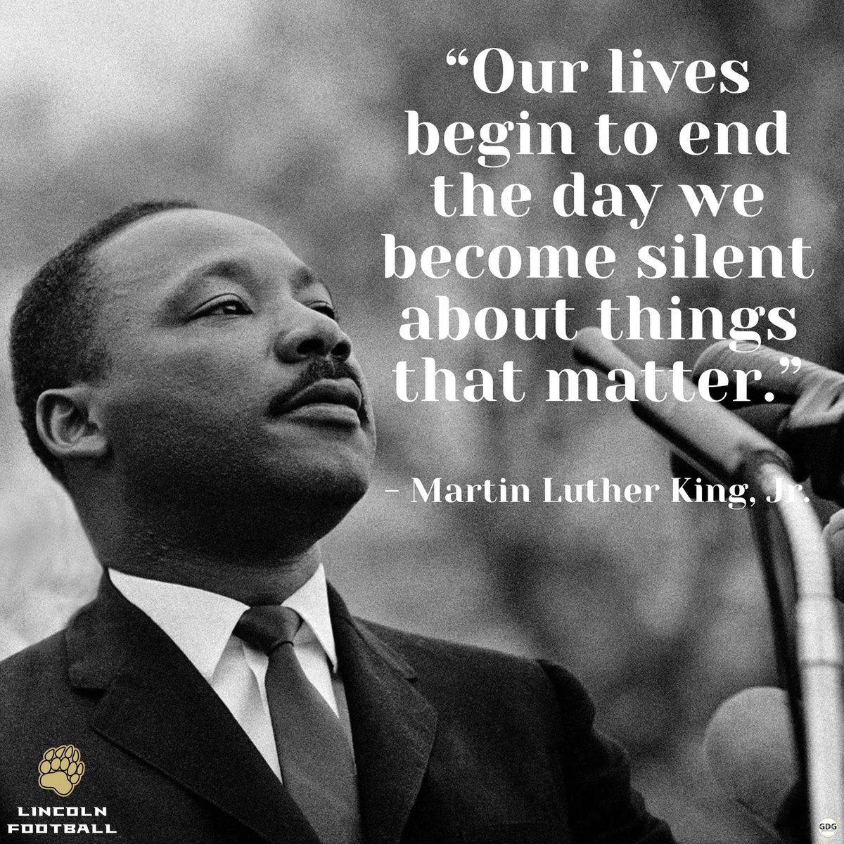 LincolnBearsFB's tweet image. Together. #MLKDay

#BearDown #GameDayGraphics