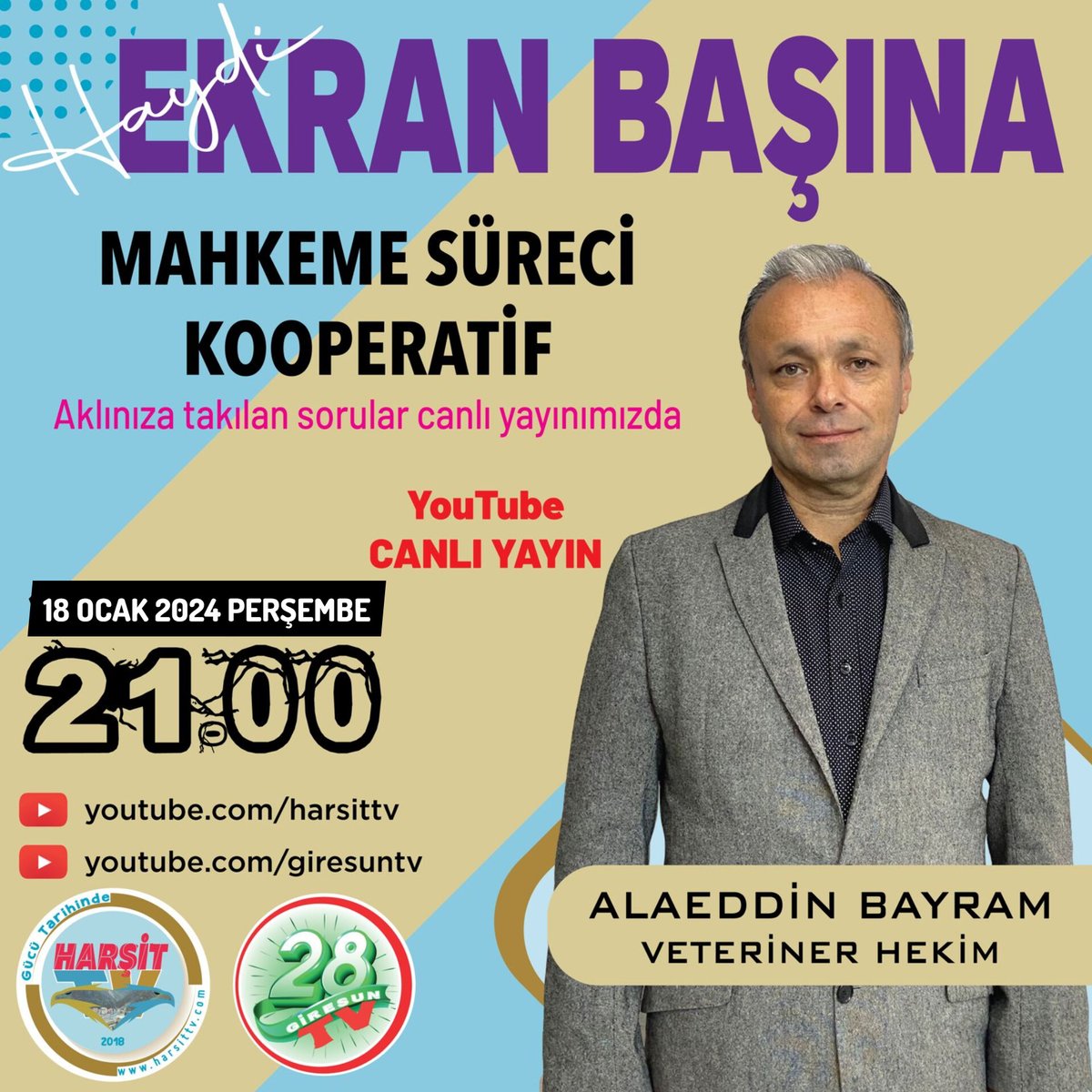 HarsitTv's tweet photo. Doğankent Ak Parti Eski İl Genel Meclis Üyesi Alaeddin Bayram Çarşamba Akşamı tüm merak edilenleri Perşembe saat 21:00'de Harşit Tv Ekranında cevaplayacak. Kaçırmayın.
@akpartiistanbul @akpartigiresunmerkez @mtbhdrylmz @mvalitemur @mvnazimelmas https://t.co/15CU11niJs