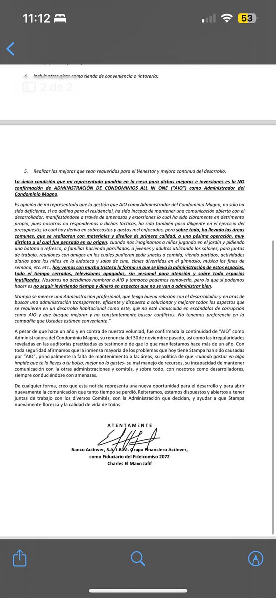Sobre lo sucedido en #residencialstampa por #parks y <a href="/fibraunomx/">fibraunomx</a> 

Agradezco la confianza de los vecinos que me contrataron, mi contratación fue votada en asamblea, la primera asamblea se invitó a la constructora y hasta golpes hubo.

En la segunda se votó sin constructora y mi