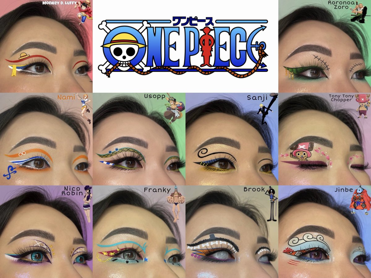 jlee_doesmakeup's tweet photo. Makeup looks inspired by The Straw Hat Pirates 👒🏴‍☠️ #OnePiece
I’m so so proud of this series 🥹 I had a blast creating everything and I hope you all love it too! 

TT/IG: jlee_does_makeup https://t.co/26z4bVjO0V