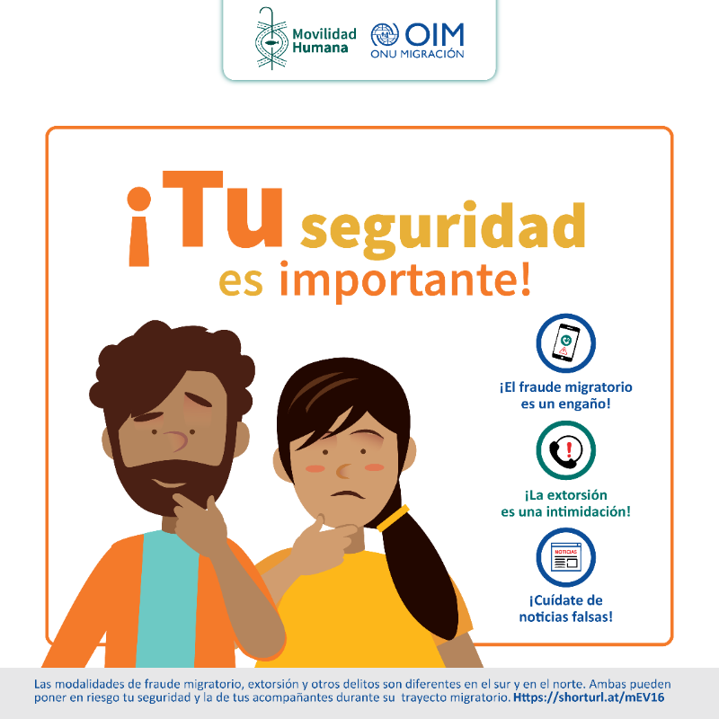 OIM_Mexico's tweet photo. ⚠️ ¡No te dejes engañar por falsas promesas! Recuerda que #TuSeguridadEsImportante.  

La @DEPMH y #OIM México te ofrecemos las siguientes herramientas para que realices tus procesos #migratorios de manera segura, da clic y conoce los detalles 👇🏻👇🏻