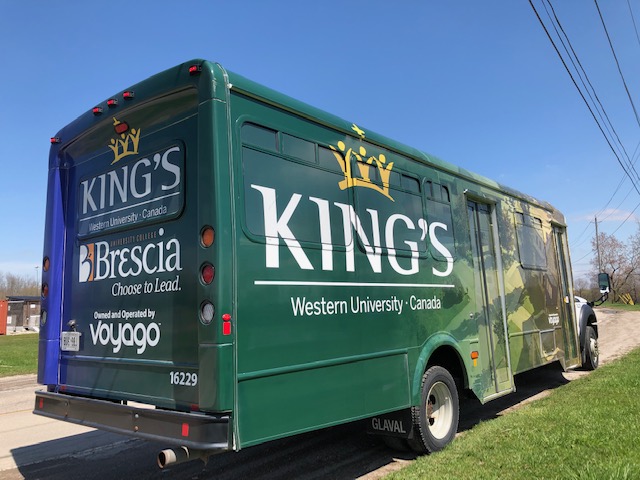 🚨🗓️Starting on Tuesday, April 9th, we will switch to our exam schedule/route that runs 7 days/week until Tuesday, April 30th! For more details visit kings.uwo.ca/bus-service @KingsAtWestern @BresciaUC