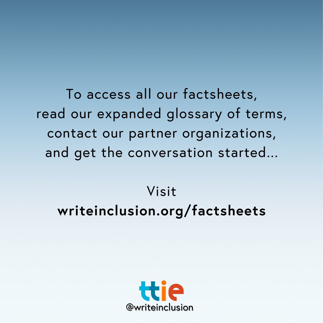 The stories &amp; characters TV writers create impact popular culture narratives, entertain audiences, and change minds. We understand the immense power we wield with our narratives. 

Visit writeinclusion.org/factsheets to see our list of factsheets for authentic storytelling.