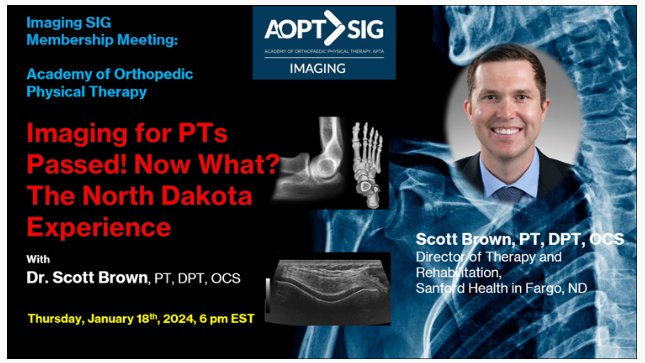 Excited to present at the Imaging SIG meeting this Thursday!  @OrthopaedicAPTA