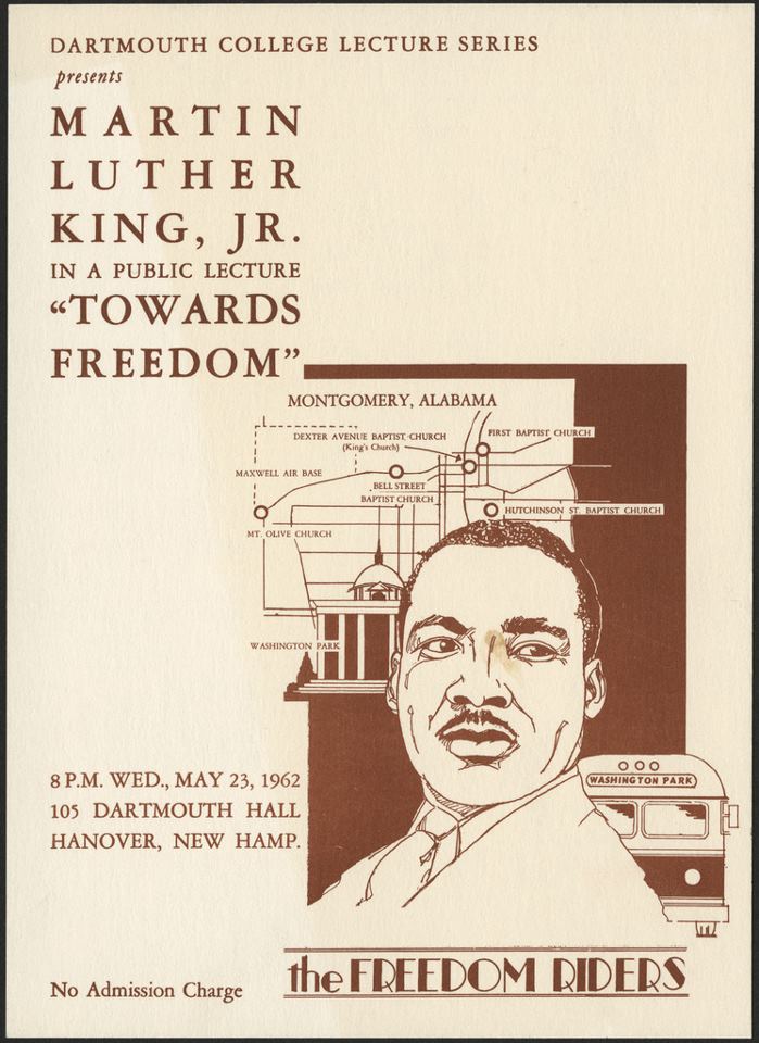 On May 23, 1962, we welcomed MLK Jr. to campus where he delivered his speech "Toward Freedom." Learn more about the evening and read his speech here: bit.ly/2jCiHsB #DartmouthMLK