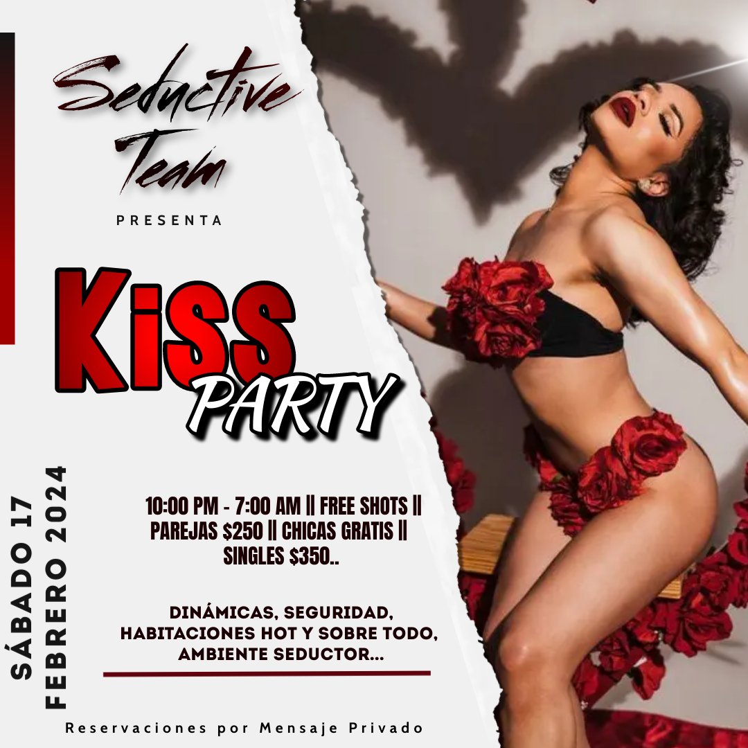 Chic@s vengan a celebrar este mes del amorsh a la KISS PARTY con el Seductive Team este 17 de febrero!! 🔥

Recuerden q aquí no gastas nada más q tu entrada, tu llevas tus propias bebidas 😏💕

Tendremos varias sorpresas q te van a gustar.. 😉

Beso de 4? 🤤💕

#SeductiveLife 🔥