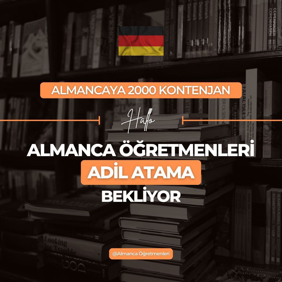 Tüm diller birbirinin tamamlayıcısıdır.4 beceri gerektiren Almanca  için şubatta adil kontenjan talep ediyoruz.
Almanca ana dili destekler.
Almanca her okulda olmalıdır.
<a href="/drleventeraslan/">Prof.Dr.Levent Eraslan</a> 
<a href="/Yusuf__Tekin/">Yusuf Tekin</a> 
<a href="/meb_ttkb/">Talim ve Terbiye Kurulu Başkanlığı</a> 
<a href="/tcmeb/">Millî Eğitim Bakanlığı</a> 
#AlmancasizOlmaz