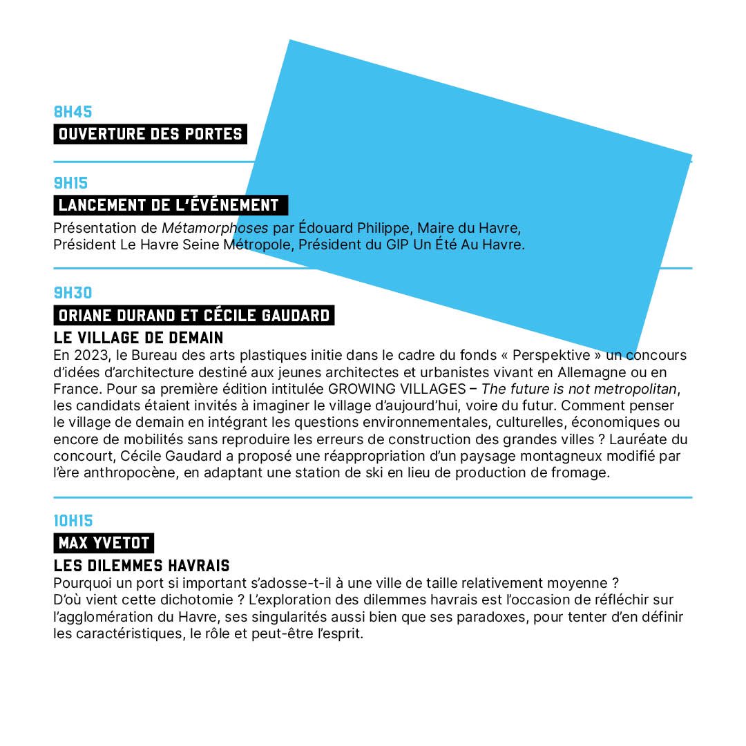 UnEteauHavre's tweet photo. [PROGRAMME DE MÉTAMORPHOSES]
Découvrez le programme de Métamorphoses, le « laboratoire des formes urbaines ».
👉 Jeudi 1er février
💡9h - 17h
📍Au Fitz - Le Volcan https://t.co/azQdChEBnc