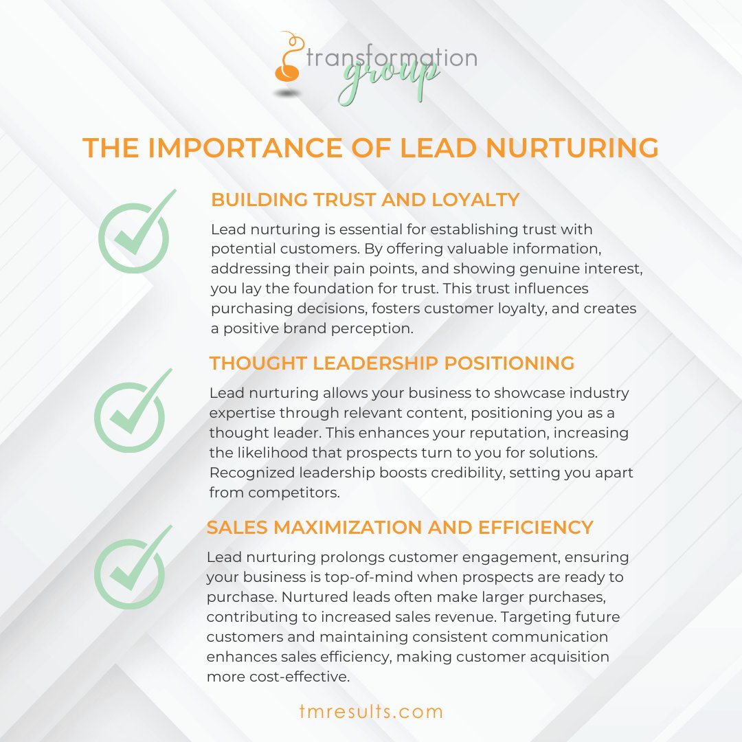 we_market's tweet photo. Be the go-to expert in your industry with the power of lead nurturing! Building trust and loyalty is key β nurture those relationships and watch your sales soar! Learn the importance of lead nurturing! https://t.co/ppPFrKySi7 #LeadNurturing #TransformationGroup #SalesMaximization https://t.co/UIkLL1y0U6