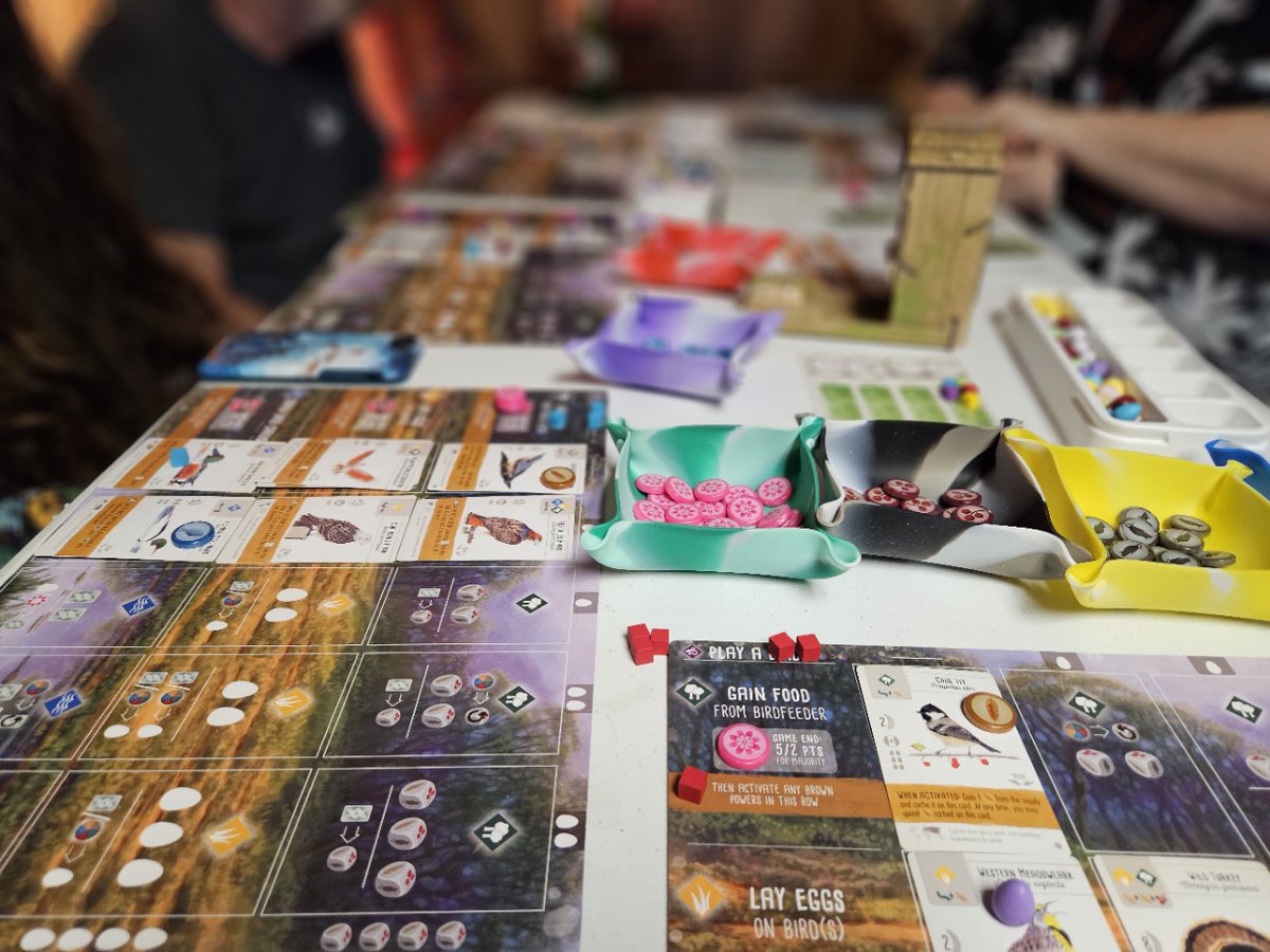 muse_and_mettle's tweet photo. Mom requested a family game of Wingspan for her birthday this weekend. We all had a blast and my wife crushed us with a score of 161! https://t.co/3ejPbp4jj2