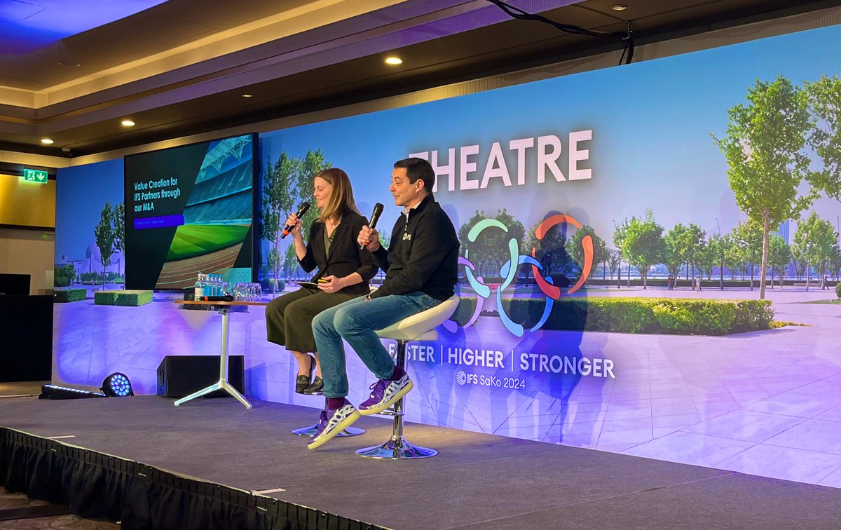 The 2024 <a href="/ifs/">IFS</a> sales kick off is underway, with <a href="/MarkWMoffat/">Mark Moffat</a> Simon Niesler <a href="/oliverpilger/">Oliver Pilgerstorfer</a> and <a href="/MichaelOuissi/">Michael Ouissi</a> on stage for the partner summit, laying out our strategy