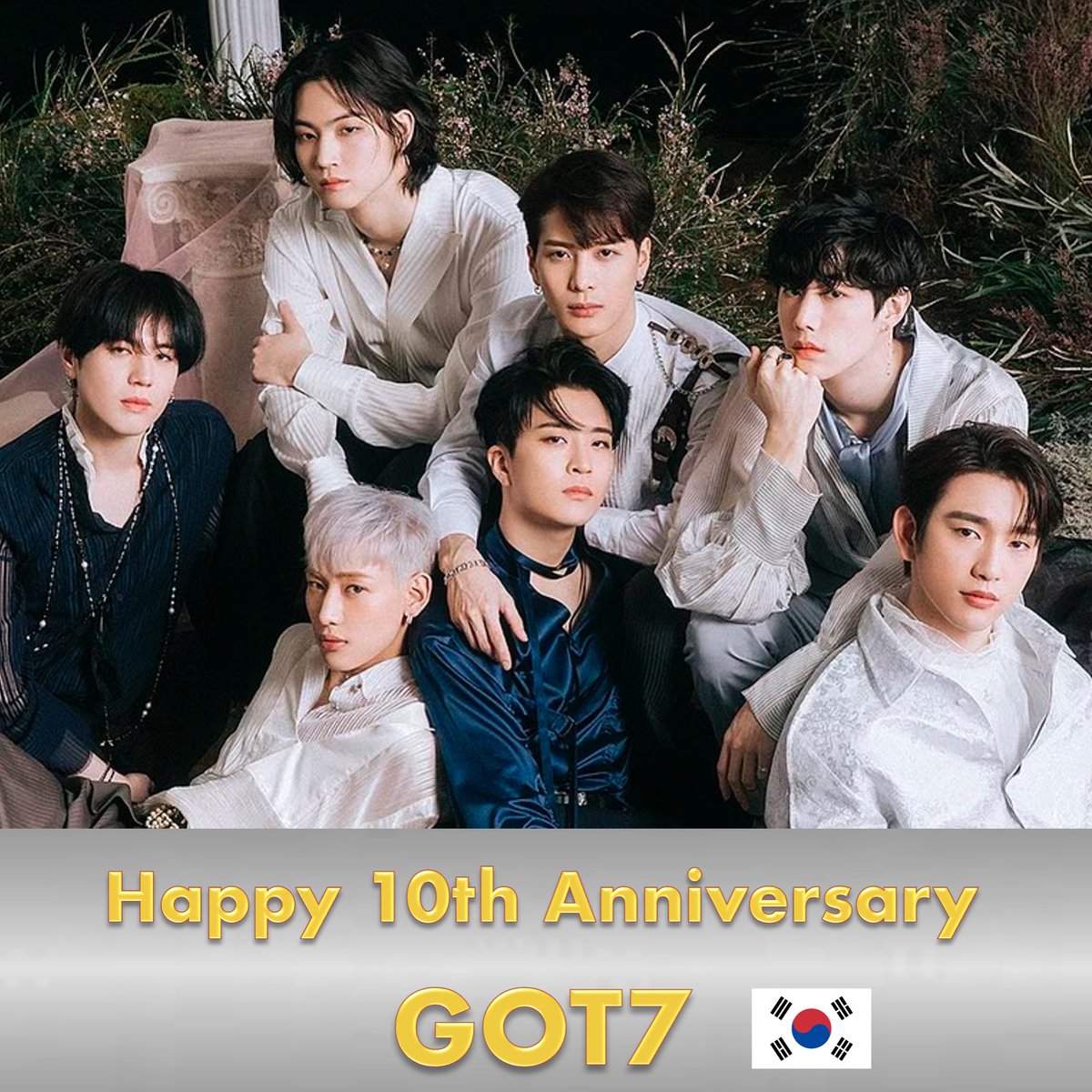 WORLDMUSICAWARD's tweet image. Happy 10th Anniversary to the amazing, chart-topping, record-breaking Band #GOT7  and its hugely talented members, #BamBam, #Jackson, #JayB, #Jinyoung, #Mark, #Youngjae and #Yugyeom, all Superstars in their own right with successful solo careers!  #GOT7 became world famous for…