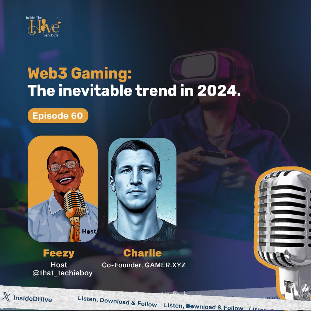heisfeezy's tweet photo. Join me in this episode as i embark on a gaming journey with Charlie (Co-Founder of @_GamerXYZ) where we discuss everything related to the web3 gaming space.

Spotify URL: https://t.co/aKfeQyxtWZ

#Web3 #Web3Gaming #Episode60 https://t.co/VsR7wsRV91