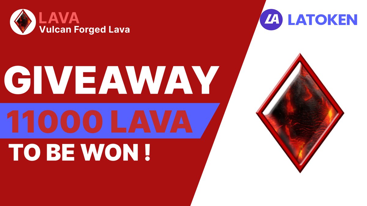 Latoken_cex's tweet photo. 🏆 11000 VULCAN FORGED LAVA (LAVA) GIVEAWAY on LATOKEN

🔥 216  Winners.
✅ Complete all tasks and qualify for the Airdrop.
📲 Share with 5 Friends and Follow.
���January 15, 2024 -January 20, 2024
Distribution Date : 30th January

👉 JOIN GIVEAWAY (https://t.co/CpKNK3NskU) https://t.co/utJ8NfDOsU