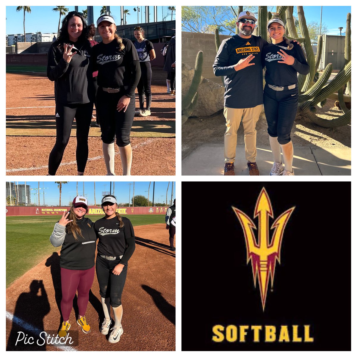 Thank you <a href="/ASUSoftball/">Sun Devil Softball</a> for a great camp this weekend. I appreciate the opportunity to work with <a href="/coachcbartlett/">Megan C Bartlett</a>, <a href="/Jkolaitis3/">Jimmy Kolaitis</a>, <a href="/hailey_decker_/">Hailey Decker</a> and all the players. Good luck this season! Forks up! @StormAppel_AZ <a href="/Dadof5appels/">steve appel</a>