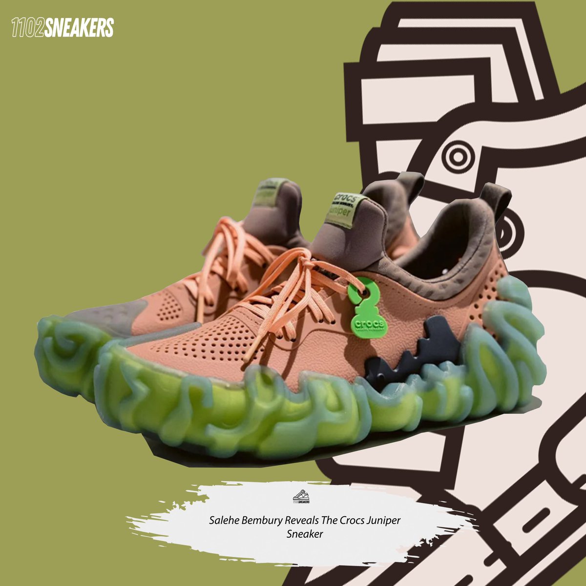 1102sneakers's tweet photo. Salehe Bembury has played a key role in Crocs’ resurgence in the world of sneakers these past few years. Bembury shared a teaser of what looks to be a new collaborative silhouette from the duo, featuring an embossed “Crocs Salehe Bembury” note. https://t.co/1ZuGytx3fs