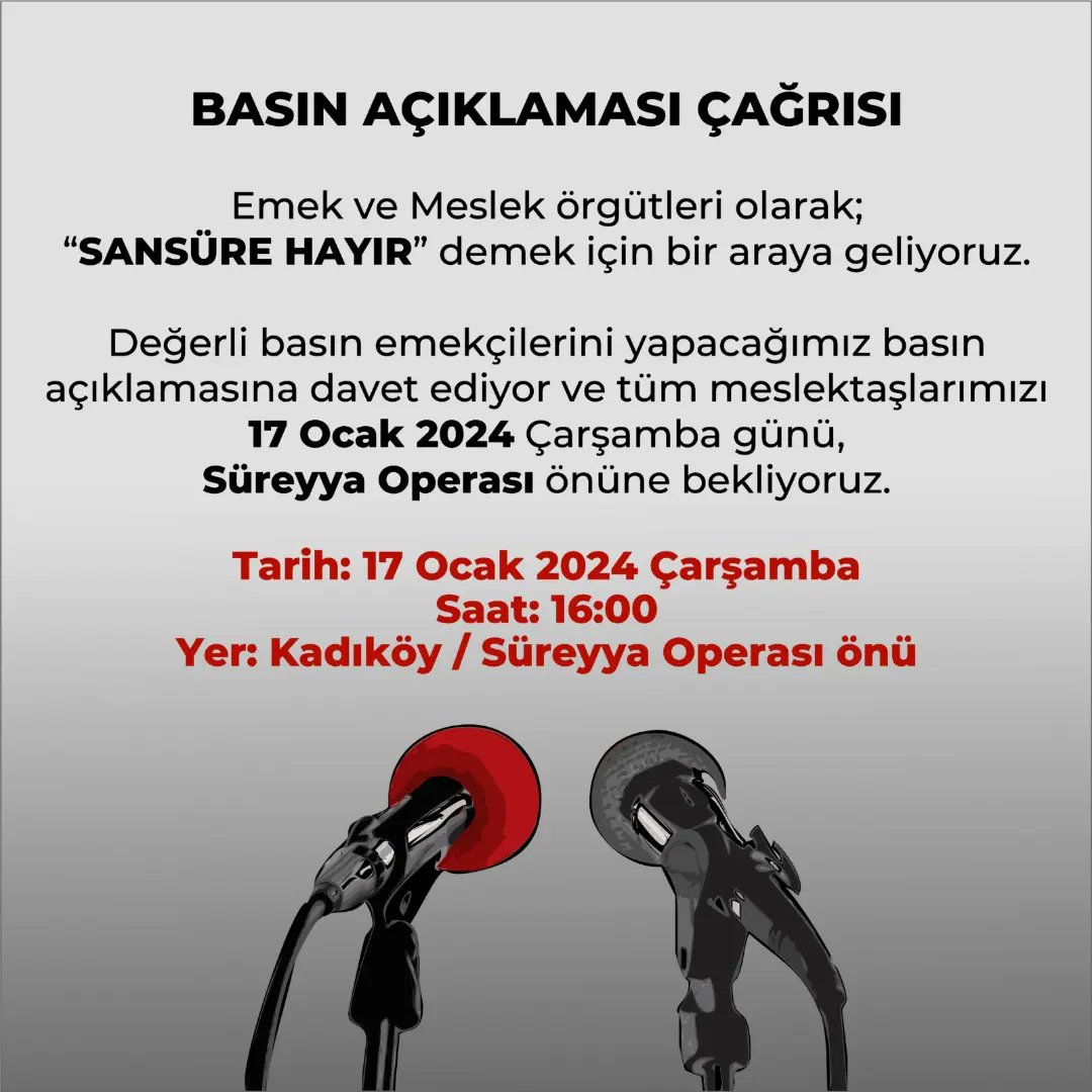 TiyatroKoop's tweet photo. Sahne önü ve arkasında emek veren tüm meslektaşlarımızı, #SansüreHayır demek için 17 Ocak saat 16.00'da Kadıköy Süreyya Operası önünde yapılacak basın açıklamasına bekliyoruz. https://t.co/FGBB4vzIJ0