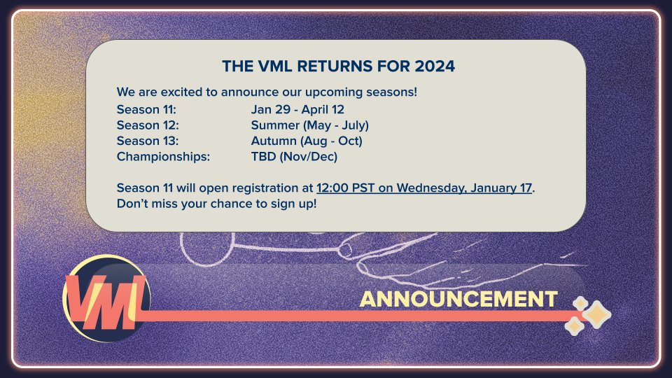 VMLMTG's tweet photo. THE VML IS BACK FOR 2024!!! This is your chance to play high stakes standard in a friendly/safe league for players of marginalized genders with RC / VML Championship invites on the line! Don't miss out on Season 11 signups Wednesday- stay tuned to our socials!
#sponsored @PlayMTG https://t.co/0IiX5I6jq3