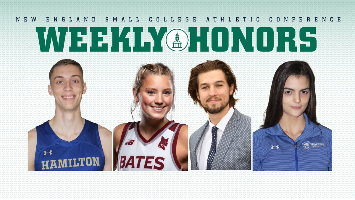 NESCAC (@nescac) on Twitter photo NESCAC Weekly Honors - Jan. 15
🏀Hank Morgan, <a href="/HamCollSports/">Hamilton College Athletics</a>
🏀Elsa Daulerio, <a href="/BatesSports/">BatesSports</a>
🏒Devon Bobak, <a href="/BantamSports/">Bantam Sports</a>
🏒Claire McGennis, <a href="/HamCollSports/">Hamilton College Athletics</a>
Details > bit.ly/3S7bn9E NESCAC Weekly Honors - Jan. 15
🏀Hank Morgan, <a href="/HamCollSports/">Hamilton College Athletics</a>
🏀Elsa Daulerio, <a href="/BatesSports/">BatesSports</a>
🏒Devon Bobak, <a href="/BantamSports/">Bantam Sports</a>
🏒Claire McGennis, <a href="/HamCollSports/">Hamilton College Athletics</a>
Details > bit.ly/3S7bn9E