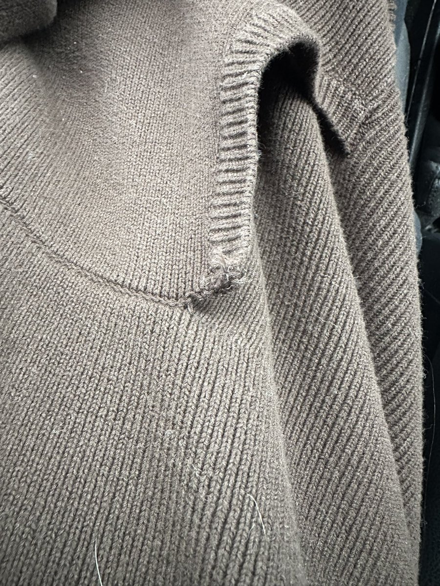 BriqFoundation's tweet photo. @aloyoga Just purchased this scholar hoodie and after just one wash, it’s already falling apart. https://t.co/P7Kg4Tit9V