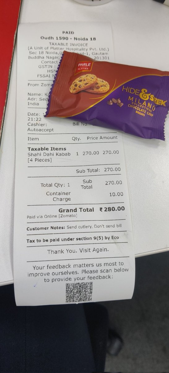 kritidhingra's tweet photo. Hi @zomato, I'm pretty sure no one would appreciate Dahi Kababs sans 'dahi' (hung curd) in it. Given the stature that @Oudh1590 prides itself in, having outlets in premier locations across the country, I'm sure it's not the kind of service they'd like to gloat about. @zomatocare https://t.co/pShghyGIo4