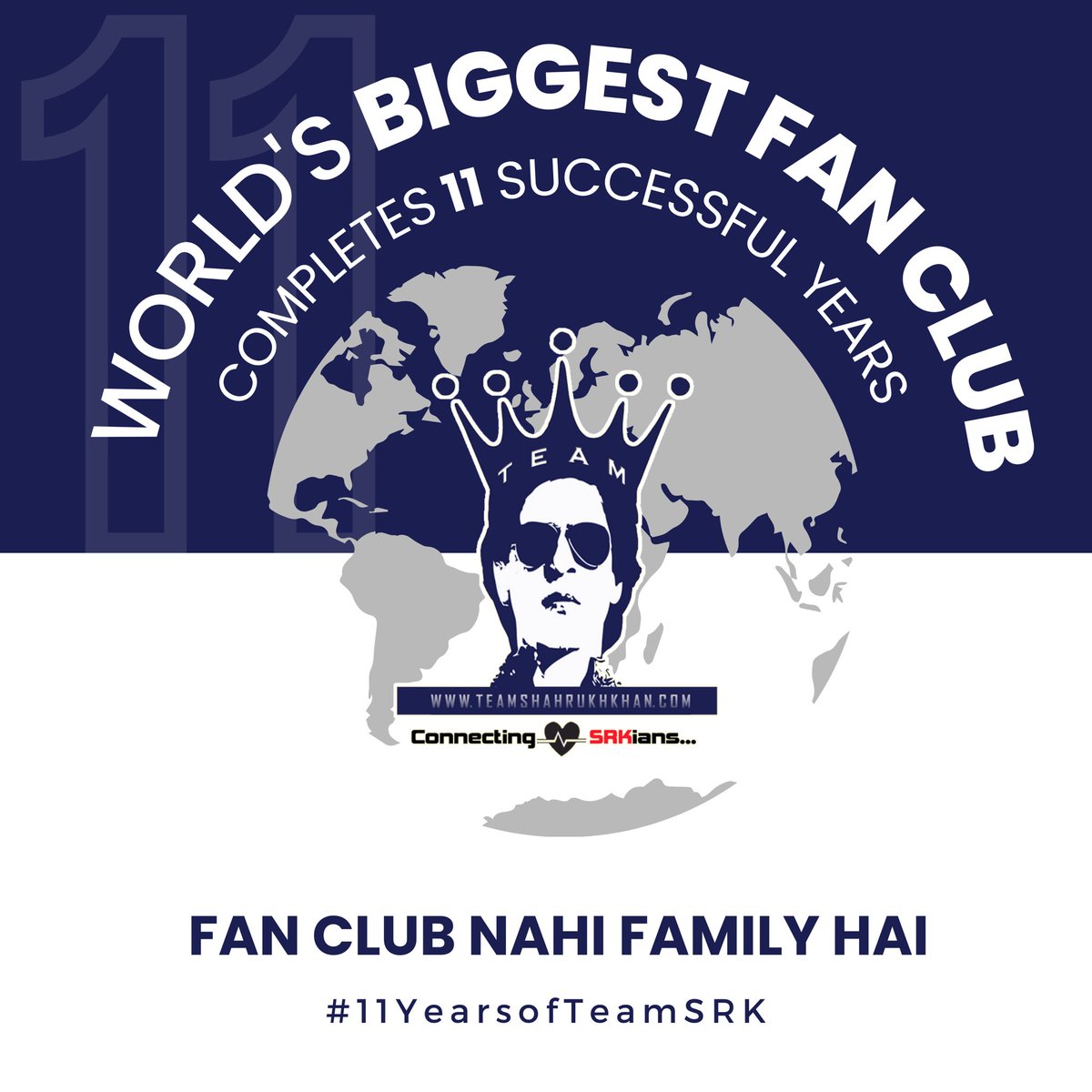 FirozSRKian_'s tweet photo. 11 years of @teamsrkfc ye sirf fanclub nahi family hai 

#11YearsOfTeamSRK https://t.co/CLrEUq7nLe