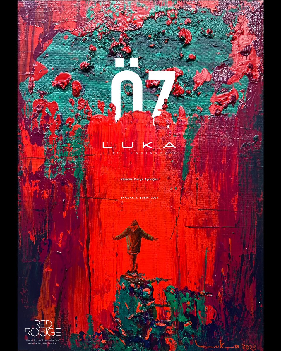 Luka 30. Sanat yılını  26. Solo sergisiyle 27 Ocak 2024 ta kutlayacak. 
@redrougeart  sanat galerisinin açılış  sergisi “ÖZ” Luka 27 Ocak _17 Şubat 2024 tarihleri arasında sanatseverleri ağırlayacak.