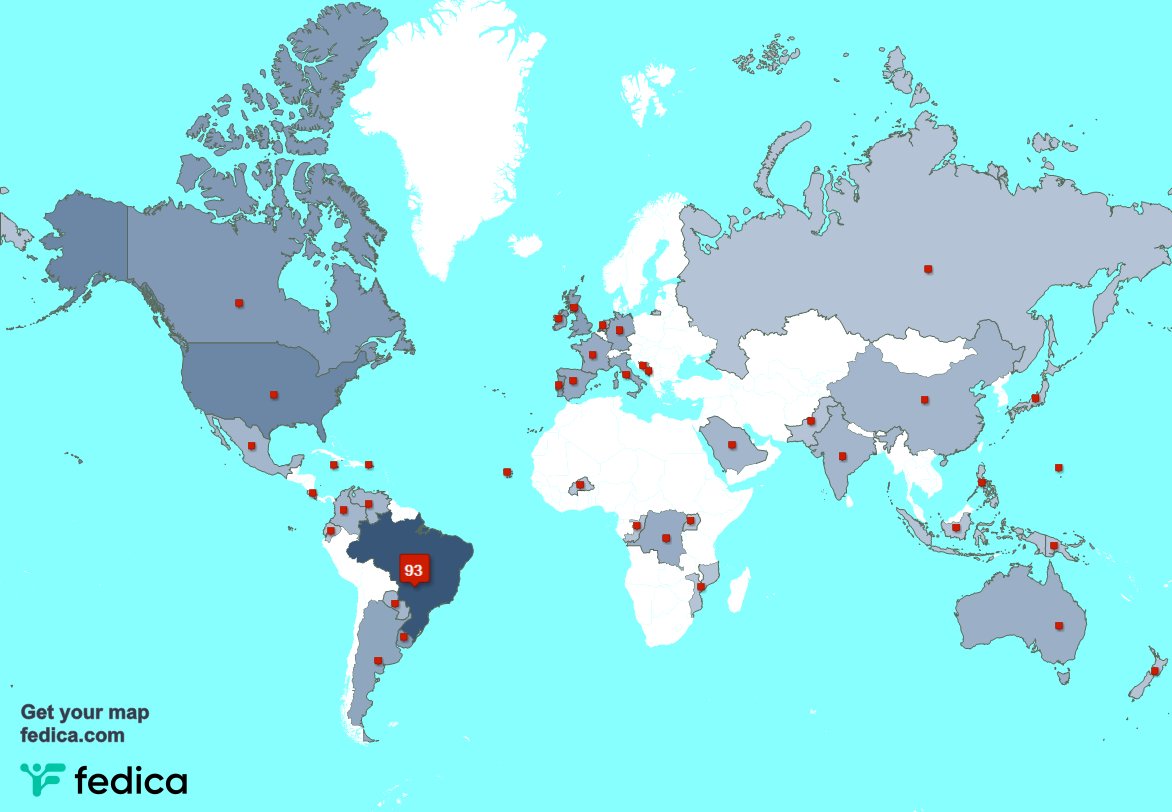 Muito obrigado aos meus 2 novos seguidores que vivem no Brasil, e mais na semana passada. fedica.com/!hvazambuja