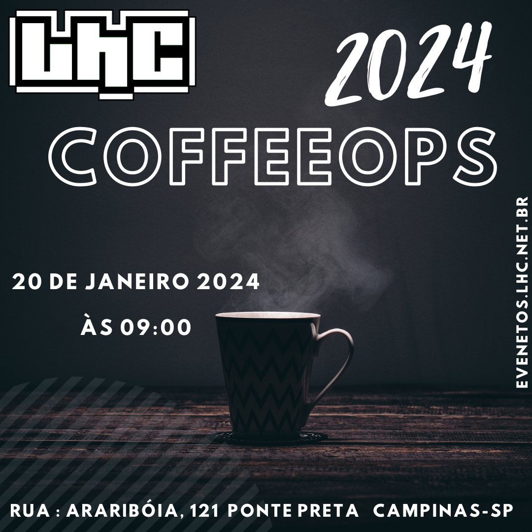 lhc_campinas's tweet photo. CoffeeOps no LHC! dia 20 de Janeiro às 09 horas.
mais detalhes no link: https://t.co/WhFiro54G6
#coffeeops #devops #hackerspace #campinas #coffee #lhc #comunidade #community https://t.co/wX4wGEnZpP