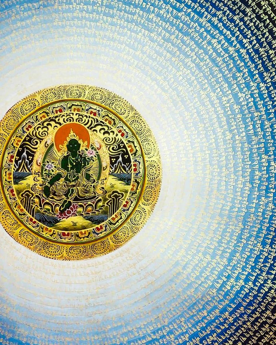 Art_Thangka's tweet photo. A mantra works in two ways: externally as a sacred sound that carries a blessing, and internally as a tool to transform our mind into one that is more compassionate and wise.

~ Lama Zopa Rinpoche

Art: https://t.co/Uy4p6SpEZL https://t.co/F44072Wwe2