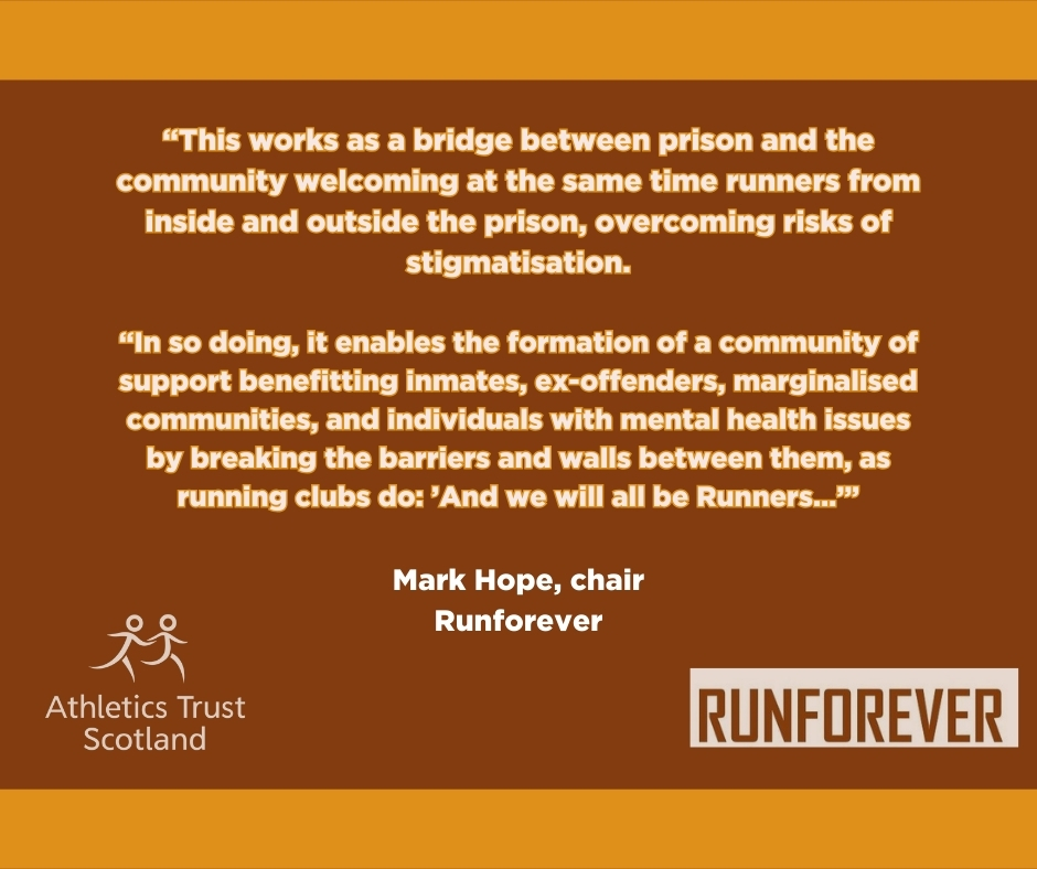 Introducing our latest Transforming Lives Grant winner, #Runforever With prisoners being reintegrated, Runforever focuses on rehabilitation of those who are still incarcerated, and those released, providing mental health support and a structure through their running groups👏