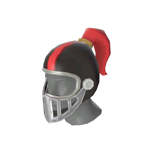 TF2HatOfTheWeek's tweet photo. This week's hat is the Herald's Helm, which is for the Scout. It is a team-colored, pinstriped medieval knight's helmet adorned with a small tail at the end, resembling an American Football helmet. This was made by PROFILE NAME and Yes and was added on May 11, 2016. https://t.co/4srRzdmXQ1