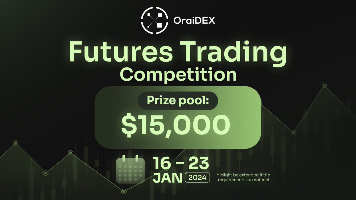 oraidex's tweet photo. SamORAI Warriors, Assemble! A $15k prize pool awaits in the #OraiDEX Futures Competition, starting tomorrow ⚔️

⏰ Jan 16th, 10:00 - Jan 23rd, 10:00 (UTC)*

📕 More details about rules, reward structures &amp; eligibilty: 👉 https://t.co/CYdeoDf4V5

#Tradingcompetition #Futures $ORAI https://t.co/kKdIoa3hL2