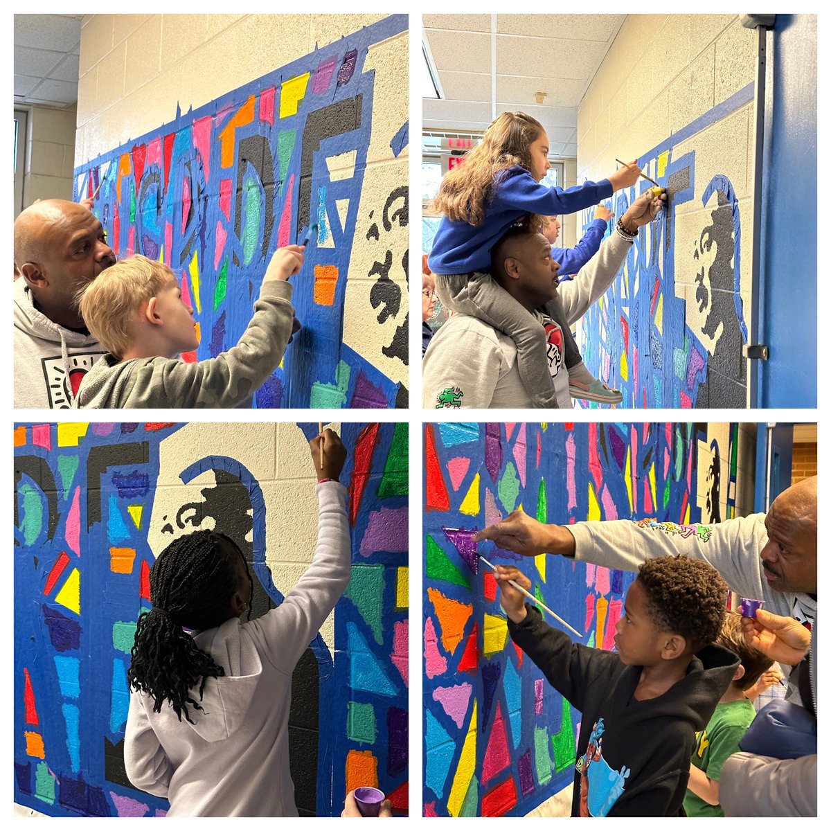 East Ward community joins hands this MLK Jr. Day of Service, crafting personal care bags and cards for The Lords Pantry, and making a vibrant mural with Mr. Hearns to inspire EW for years to come. <a href="/DASD_Schools/">DASD</a> @EquityDASD #DASDPride #goewcougars #everyonematters
