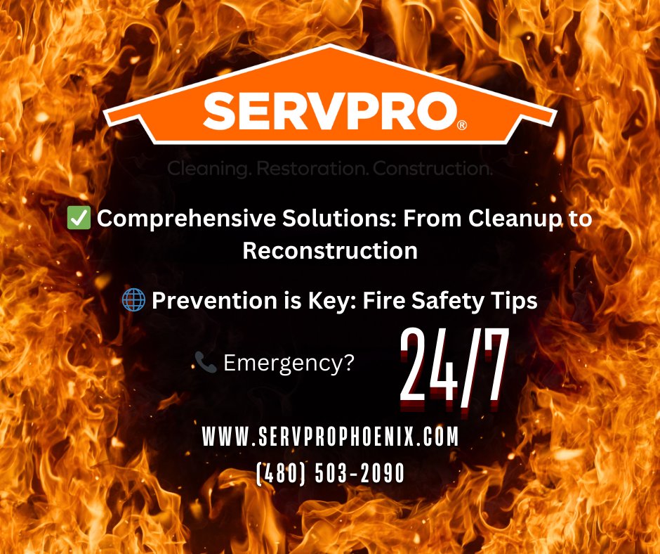 When the flames subside, count on us to spring into action! 

#SERVPROTeamPhoenix #SERVPROofPhoenix #restorationcompany #fire cleanup #firedamage #firerepair #firerestoration