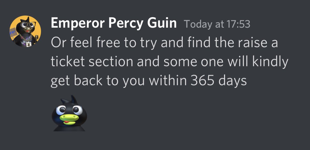 CubeDrop21's tweet photo. How Percy deals with spammers &amp; bots who roam discord 

#KeepItChilly #RaiseATicket #Kek https://t.co/cDqPwdkSSN