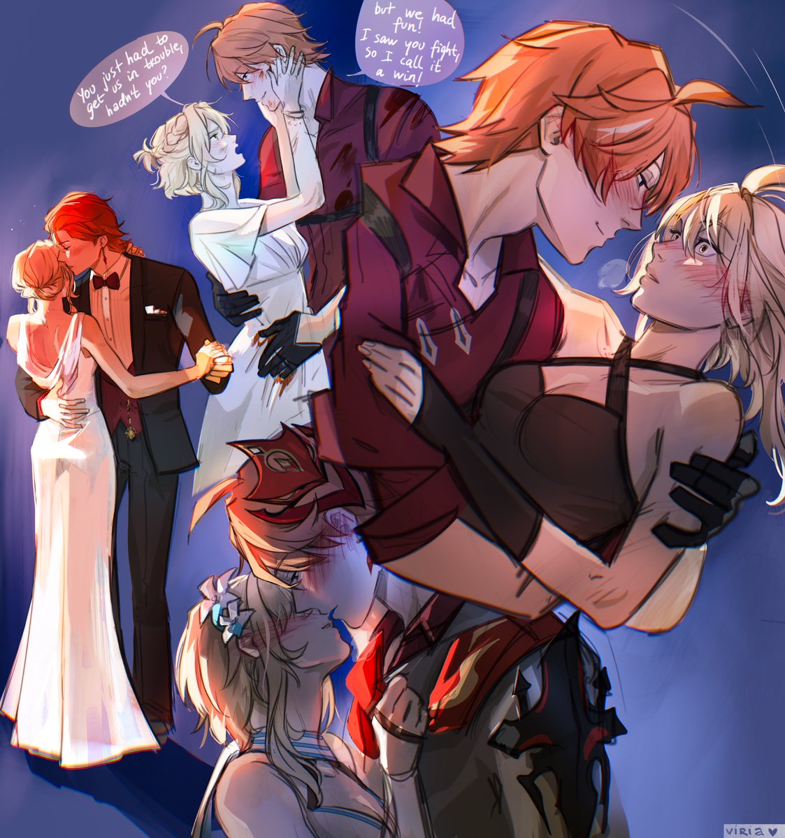 little honey in the summer fell in love with hunter 

#chilumi #childe #lumine #genshinimpact #tartaglia #viria #art