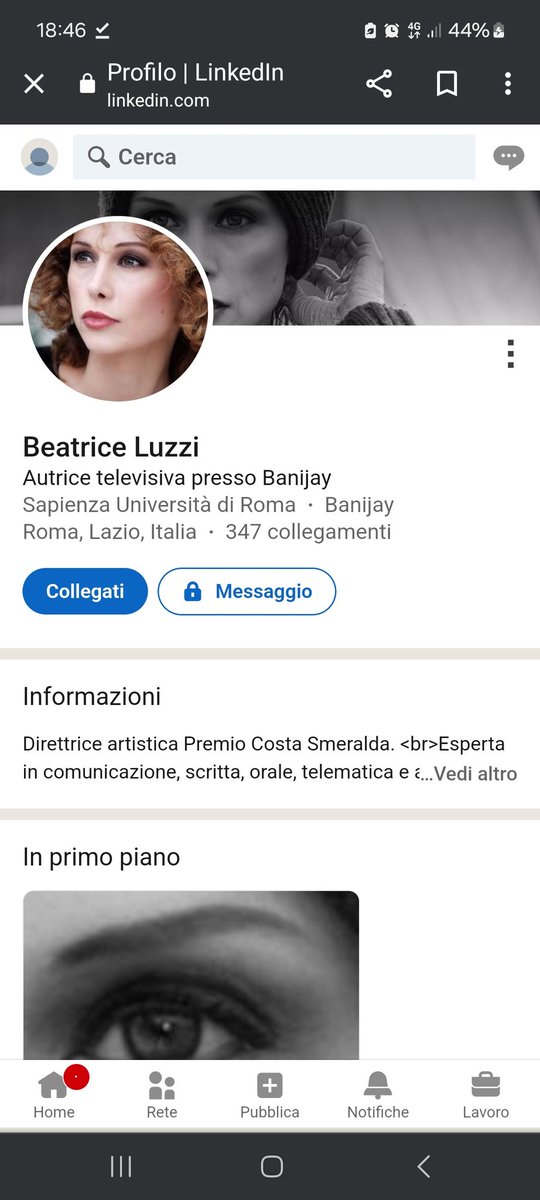 emmafurlani's tweet photo. Per i #luzzers che dicono che la luzzi lavora per #banjay,
inteso come partecipazione al #grandefratello,
Linkedin vi smentisce
#conflittointeressi
#fuorilaraccomandata
#fuoriluzzi https://t.co/I9ds0ghO9S