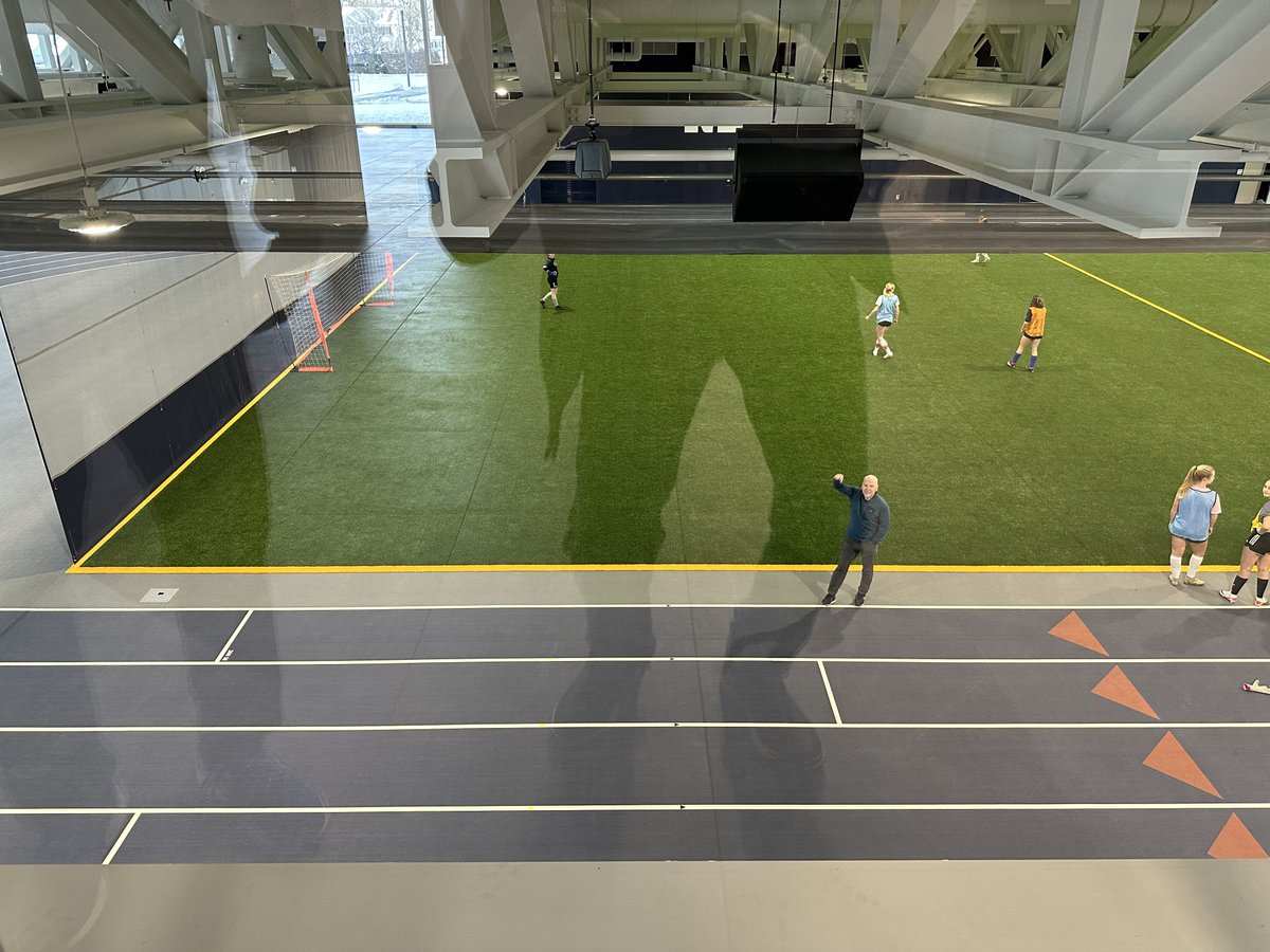 michaelsobrien's tweet photo. The New Trier gym is not a gym. It’s a venue. An entire facility. Wow. 

Underground track and fields. Auxiliary gym. Climbing room. Cardio and weight rooms. https://t.co/d2Xpv3L5nF